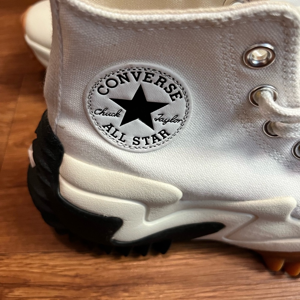 Converse Black and White High-Tops with Gum Soles - Picture 4 of 12